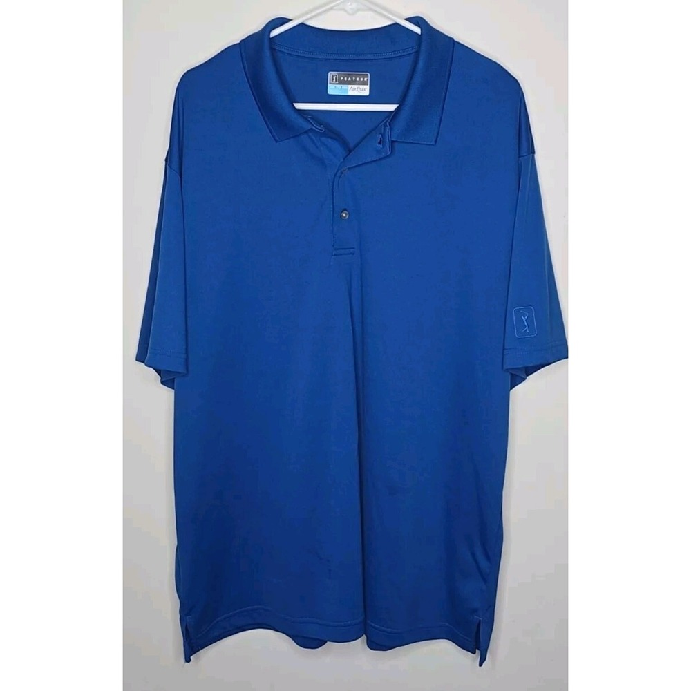 PGA Tour Airflux Golf Polo Shirt Mens XXL Blue Sports